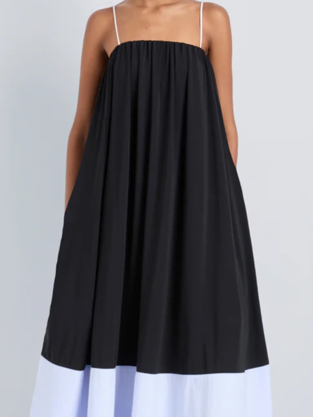 Proenza Schouler Black and Light Blue Colorblock Maxi Skirt - Picture 3 of 5